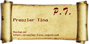 Preszler Tina névjegykártya